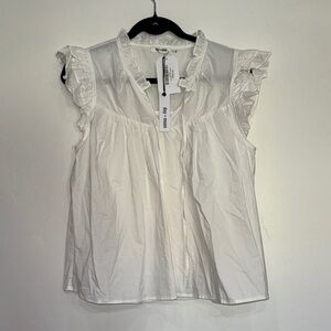 White Ruffled Blouse NWT